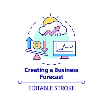 Creating business forecast concept icon 库存插图