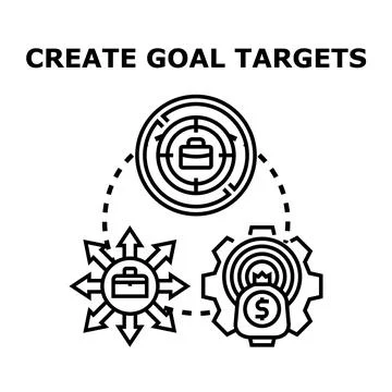 Creating business goals setting targets vector concept Stock Illustration