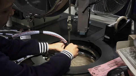 Creating cables on machinery 3 Stock Footage 92343890