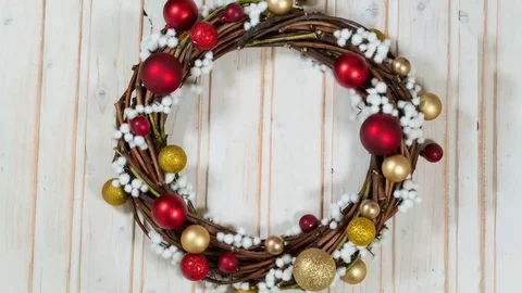 Creating a Christmas wreath Stock Footage 69142896