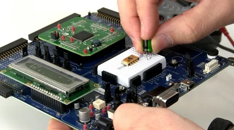 Creating circuit prototype Stock Footage 10589039