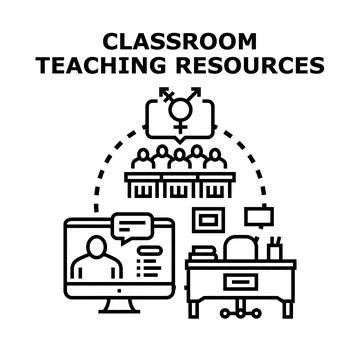 Creating classroom teaching resources for modern education Stock Illustration