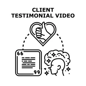 Creating client testimonial video for business marketing Stock Illustration