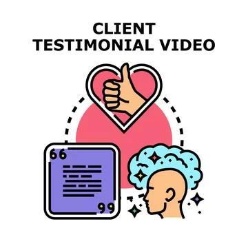 Creating client testimonial video for business marketing Stock Illustration