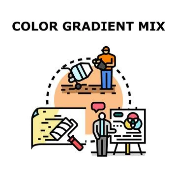 Creating color gradient mix and blending hues concept Ilustración de archivo