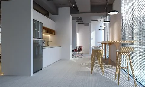 Creating a Comfortable and Chic Dining Space in Your Office Illustrazione stock