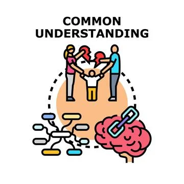Creating common understanding and problem solving between people Stock Illustration