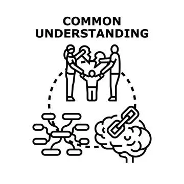Creating common understanding and problem solving between people Stock Illustration