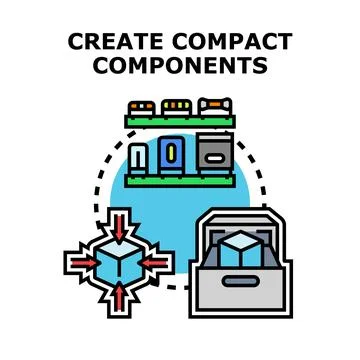 Creating compact components for storage and organization Stock Illustration