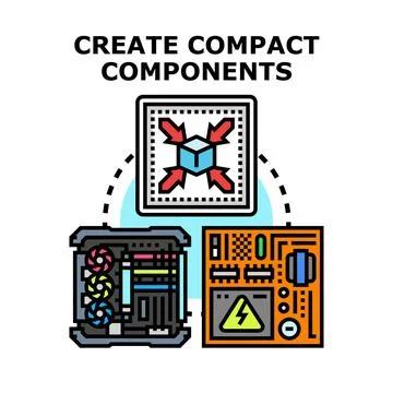 Creating compact electronic components vector illustration Stock Illustration