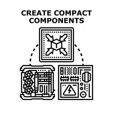 Creating compact electronic components vector illustration Stock Illustration