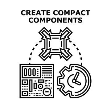 Creating compact innovative components for product development Stock Illustration