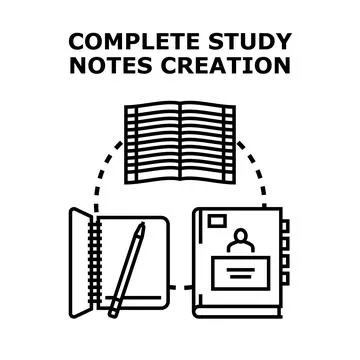 Creating complete study notes concept illustrating education Stock Illustration