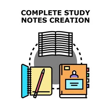 Creating complete study notes concept illustrating education Stock Illustration