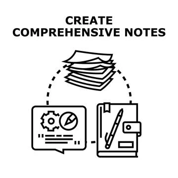 Creating comprehensive notes for study and organization 库存插图