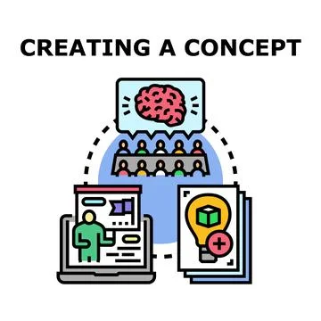 Creating concept idea business development process Stock Illustration