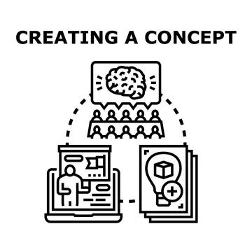 Creating concept idea business development process Stock Illustration