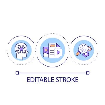 Creating content with AI loop concept icon イラスト素材