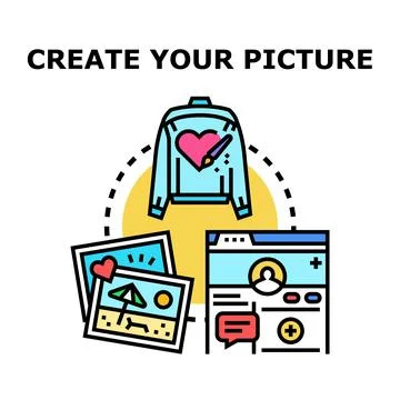Creating content, designs, and personal digital identity Stock Illustration