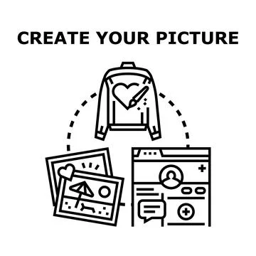 Creating content, designs, and personal digital identity Stock Illustration