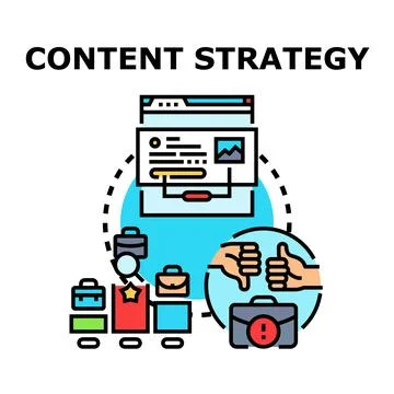 Creating content strategy for successful digital marketing Stockillustratie