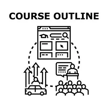 Creating course outline for online teaching platform Stock Illustration