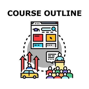Creating course outline for online teaching platform Stock Illustration