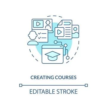 Creating courses gradient concept editable icon Stock Illustration