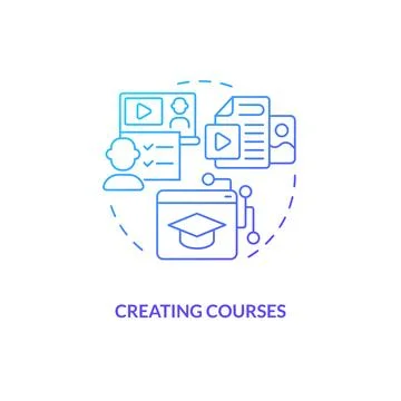 Creating courses gradient concept icon Stock Illustration