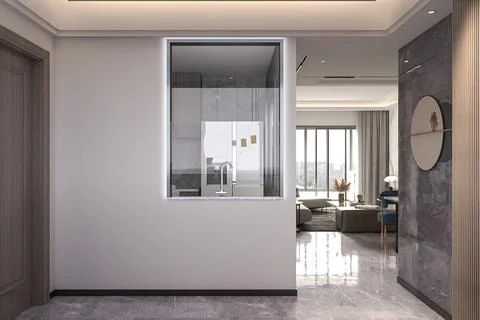 Creating a Cozy Oasis Stylish Entry  Lobby Interior Design with Comfortable.. Stock-Illustration