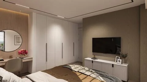 Creating a Cozy Reading Nook in Your Modern Master Bedroom Stock-Illustration