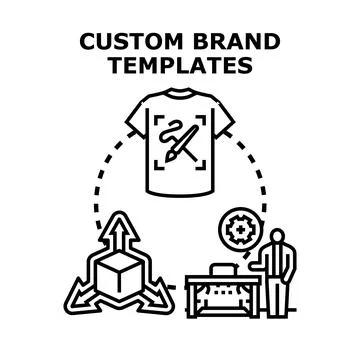 Creating custom brand templates vector concept illustration Stock Illustration