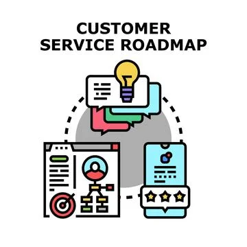 Creating a customer service roadmap for business success Stock Illustration