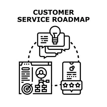 Creating a customer service roadmap for business success Stock Illustration