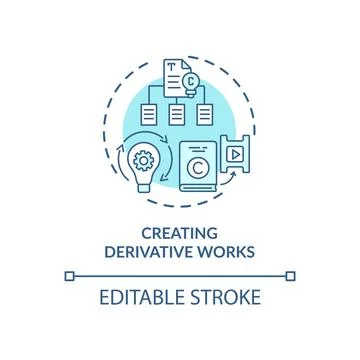 Creating derivative works concept icon Stock Illustration