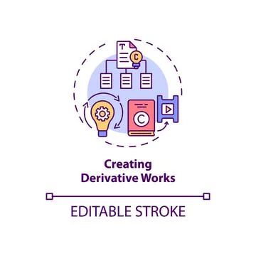 Creating derivative works concept icon Stock Illustration