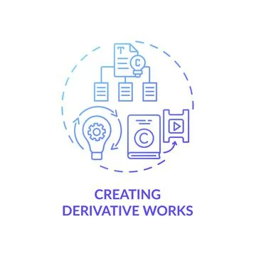 Creating derivative works concept icon Stock Illustration