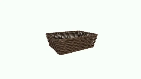 Creating a detailed 3D rendering of a woven storage basket Stock-Footage 303859488