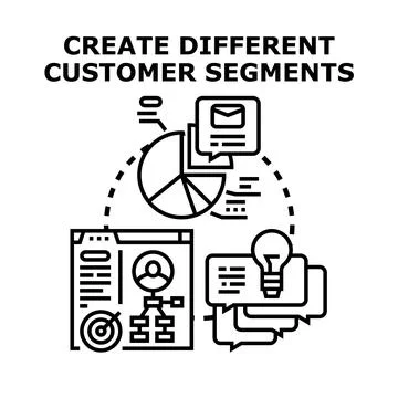 Creating different customer segments for marketing strategy Stockillustratie