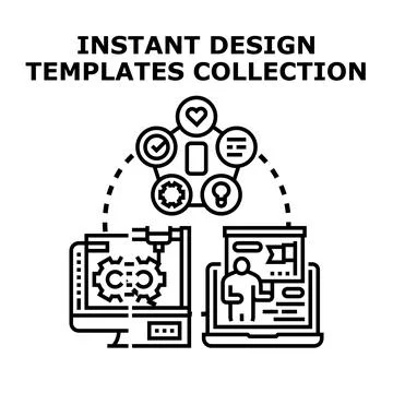 Creating digital and physical design templates collection Stock Illustration