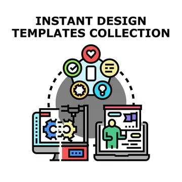 Creating digital and physical design templates collection Stock Illustration