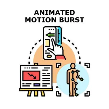 Creating digital animation motion burst technology concept 库存插图