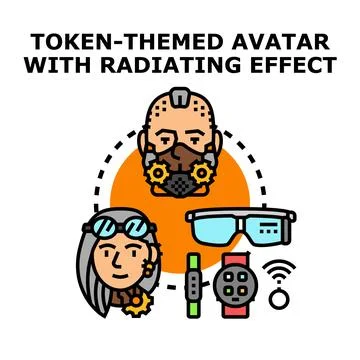 Creating digital avatar characters with wearable technology Stock Illustration
