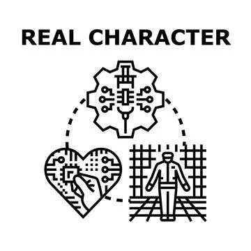Creating digital character and virtual reality avatar Stock Illustration