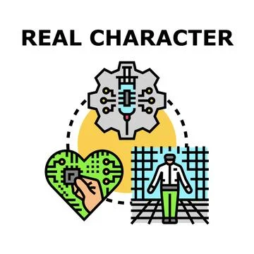 Creating digital character and virtual reality avatar 스톡 일러스트