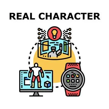 Creating digital characters for virtual reality and metaverse Stock Illustration
