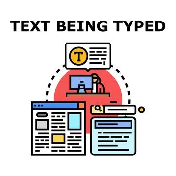 Creating digital content and typing for online publishing Stock Illustration