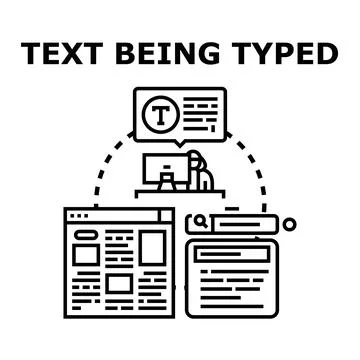 Creating digital content and typing for online publishing Stock Illustration