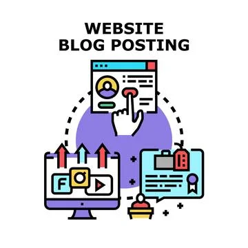 Creating digital content for blog posting and online marketing Illustrazione stock