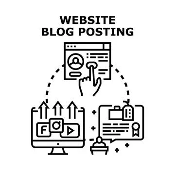 Creating digital content for blog posting and online marketing Illustrazione stock